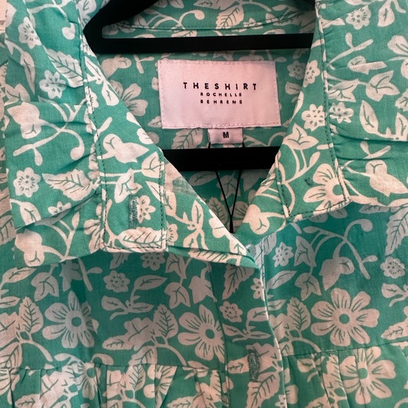 NWT The Shirt by Rochelle Behrens Elizabeth button down ruffle shirt-Size Medium - Picture 5 of 6